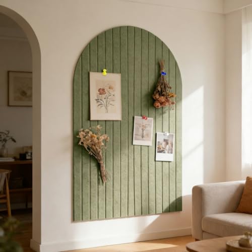 Image of Climberty Large Arched Felt Bulletin Board - Stylish Perfectly Sized 35 inch x 24 inch Cork Board Alternative for Office & Wall Decor-Gray Green