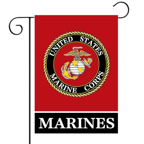 Marine Corps Garden Flag 12x18 Double Sided- United States Small Marine Corp Military Yard Flag Lawn Decoration Gift Outdoor House Decor