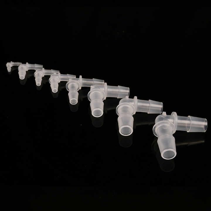 PP Material L Shaped Elbow Barbed Connector Joint Fitting 1/16''1/8''3/16''1/4''3/8''1/2''Widely Used in Biomedical, Environmental protection(10pcs) (LD-024 (10pcs))
