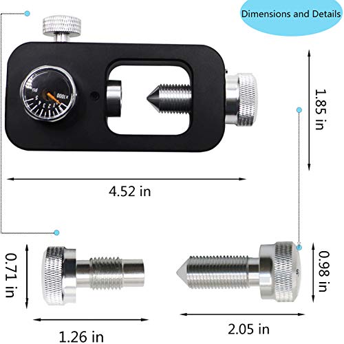 Din Valve Scuba Adapter, Paintball Scuba Fill Station, Hpa Tank Filling Adapter Charging System With 4500 Psi Pcp Paintball Filling Air Hose,Compatible With Standard K-Valve, J-Valve And H-Valve.black #TOP2