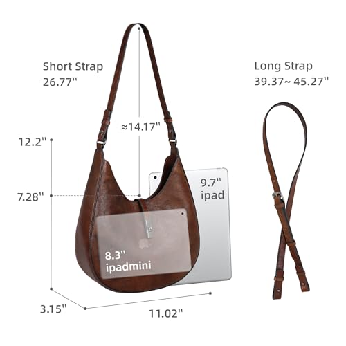 Iswee Leather Shoulder Bag Designer Crossbody Bags for Women Crescent Purse Hobo Handbags Everyday Purse3