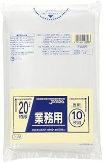 【Amazon.co.jp限定】ジャパックス 業務用重量物対応20L PL28 LLDPE 10枚 厚み0.08mm