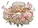 Produktbild Frühling- Ostergesteck mit Windlicht - aus Holz mit schöner Dekoration - Kranz Gesteck - Ø15h10cm (Rosa)