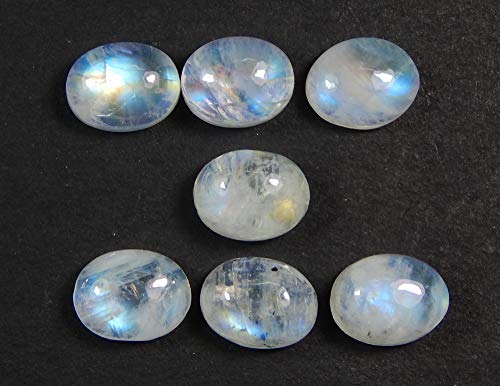 Myhealingworld Oval Rainbow Moonstone Aaa Quality Natural Calibrated 7X9Mm Cabochon Loose Gemstone 7 Pcs Box For Reiki Healing Balancing. #TOP3