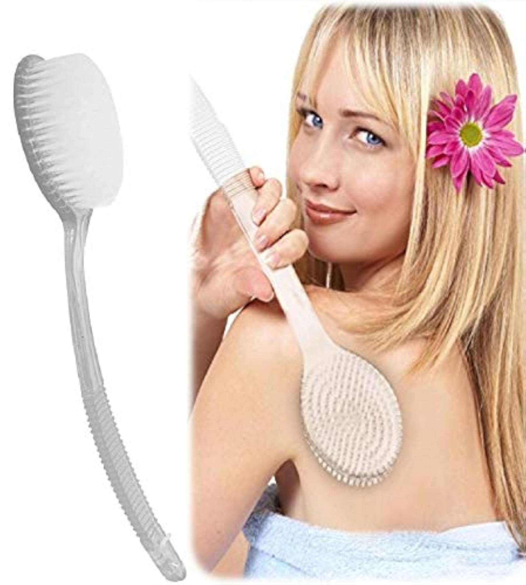 Bath Brush Back Scrubber with Medium Soft Bristles