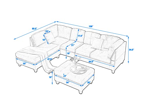 Ubgo NO Living Room Furniture Sets,Modular Sectional Sofa Set,L-Shape Couch Set thumb #1