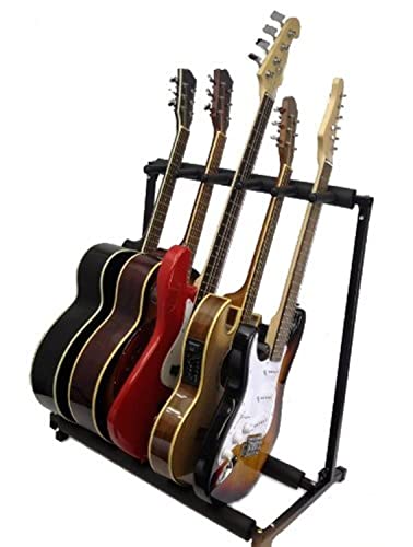 Artist Unknown Zenison 5 Guitar Stand Multiple Five Instrument Display Rack Folding Padded Organizer