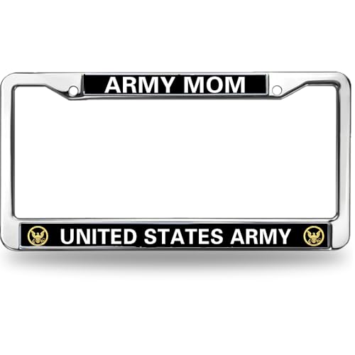 Image of Military Mom United States Military License Plate Frame - Military Parent Car Accessory