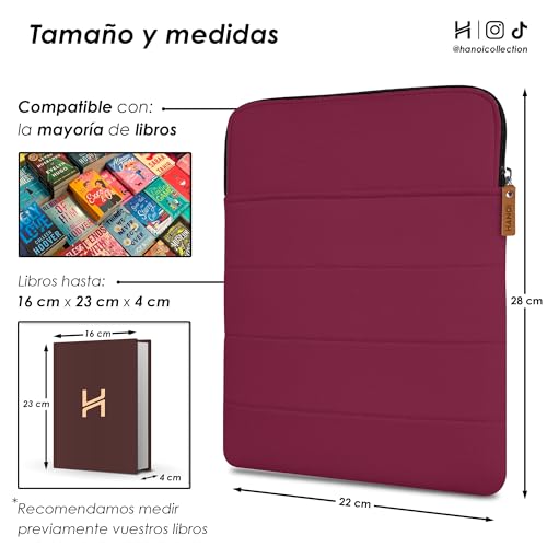 Miniatura 3 de Hanoi Collection Detroit - Funda Para Libros Con Cremallera, Grande, Acolchada, Para Libros, Cubierta Protectora Para Lectores Morado, Grande