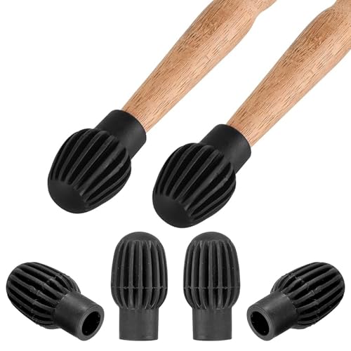 Baquetas de Silicona, Amortiguador de Tambor Baquetas, Silencio Tambor, Punta Silenciosa Baqueta, Punta de Práctica para Baquetas, Mudo Accesorio de Instrumentos Musicales, 3.3CM × 2.3CM, 4 Piezas