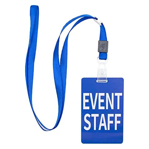12pcs Event Staff Pass Lanyard PVC Plastic Card Pass VIP Pass Holder Small Badge Holders Cover
