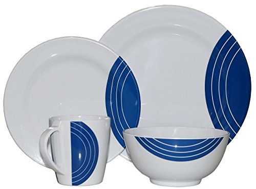 Stoviglie da campeggio in melamina, 16 pezzi, per