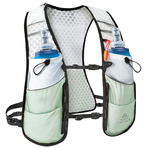 Haimont Gilet d'hydratation ultra léger avec bouteilles souples Vert Taille