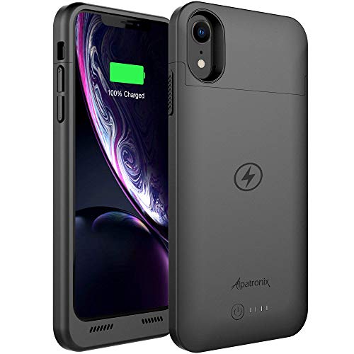 Alpatronix 5000mAh Battery Case with Qi Wireless Charging Compatible for iPhone XR (6.1-inch)