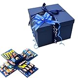 Caja sorpresa de 5 capas, caja de regalo para rellenar, creativa, para cumpleaños y bodas (azul)