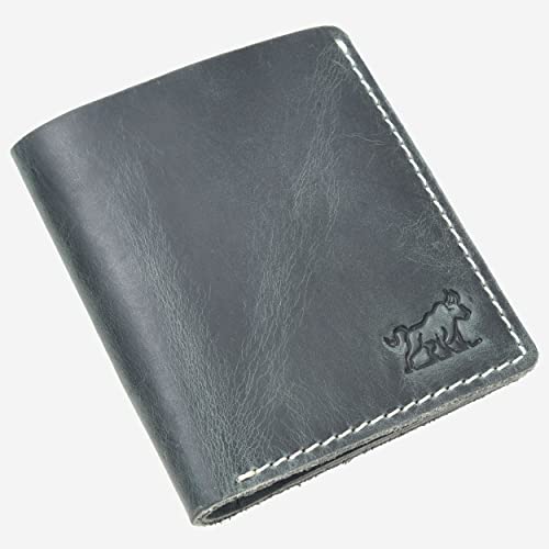 Image of SKiDE Max Hunter Slim Wallet for Men | Small Wallet for Men & Women | Minimalist Wallet & Thin Wallet | Bifold Wallet for Men (Brandy) (Turquoise Blue)