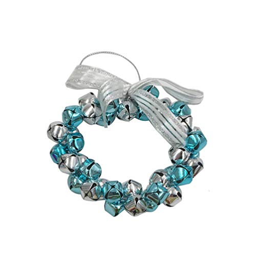 SUPVOX Christmas Jingle Bell Door Hanger Front Door Wreath Christmas Tree Hanging Decorations Ornaments (Silver Blue Style)