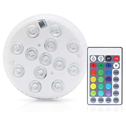 Dogggy Submersible LED Lights Pond Fountain Lights Battery Operated Waterproof Pool Lighting with Remote Decorative Fish Bowl Underwater LED Lights for Vase Base Aquarium Pond Garden Fish Tank 1PCS Cover