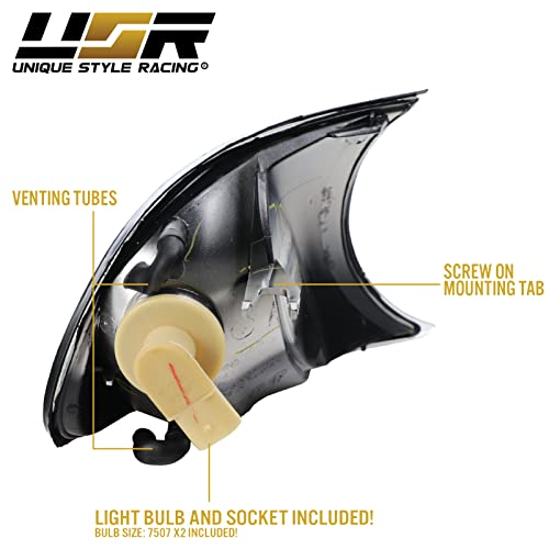 Depo E46 2D Cornering Lights - Euro Smoke Screw-On Corner Turn Signal Lamps (Left + Right) Compatible With 2002-2003 Bmw E46 3 Series 2 Doors Coupe / Convertible / 02-06 M3 (Smoked Lens, 2 Amber Bulb) #TOP6