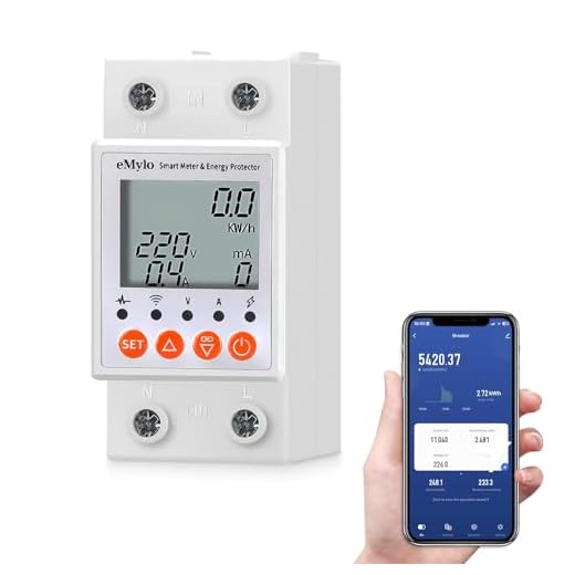 eMylo Smart Watt Meter Single-Phase AC 63A 80-400V, Tuya WiFi Power Meter Energy Monitor APP Remote Control, Circuit Breaker and Leakage Protection Suitable for Apartment Factory Home Energy Monitor