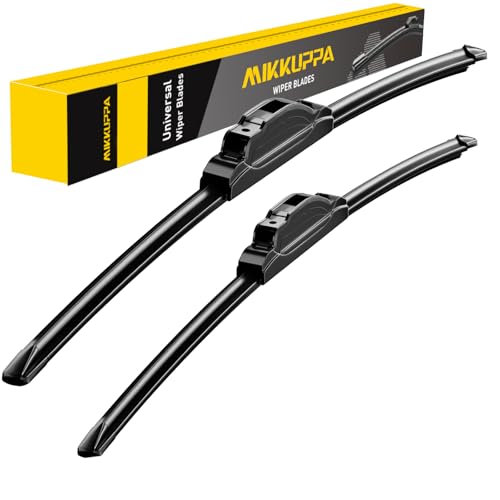 MIKKUPPA 24"+19" Windshield Wipers Blades Replacement for 2014-2018 Chevrolet Impala, 2012-2018 Chevrolet Malibu, 2002-2012 Ford Fusion, U/J Hook All Season Wiper Blades(Pack of 2) by MIKKUPPA - Used condition - US$7.33