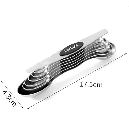 Jogo de Colher Medidora de Cozinha 7 Peças em Aço Inox Conjunto de Colher medidora Aço Inox Colher m