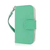 Empire MPERO FLEX FLIP Wallet Case for ZTE Warp Sequent N861 - Retail Packaging - Mint/White