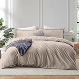 Hearth & Harbor Bed Linen Set, 3Piece King Duvet Cover, Soft Microfiber, Lightweight, Breathable, Button Closure, 104x90 inches, 2 Pillow Shams