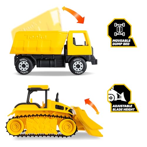 Tonka - Steel Classics Giga Series - Dump Truck & Bulldozer, 2-Pack