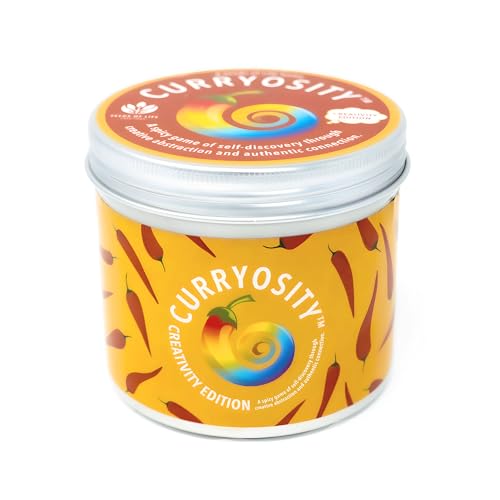 Curryosity Creativity Edition – 120 Creative Thinking & Self-Discovery Cards | Brainstorming & Conversation Game for Teams, Writers & Artists | Idea Generation Tool with 3 Spice Levels