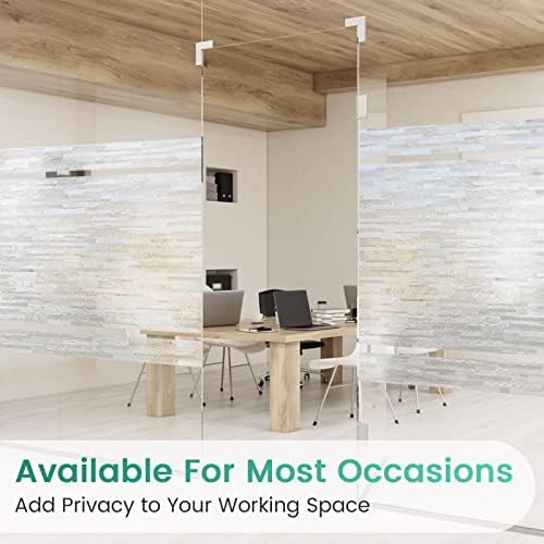 rabbitgoo Window Privacy Film, Static Cling Frosted Window Coverings, No Glue Glass Door Film Sun Blocking Translucent Window Vinyl Clings for Home Kitchen Office Living Room 44.5 x 300 cm