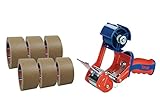 tesa 6400 ersatzmesser 6 Rollen tesa 4713, Papierklebeband + 1 x tesa 6400 Handabroller: