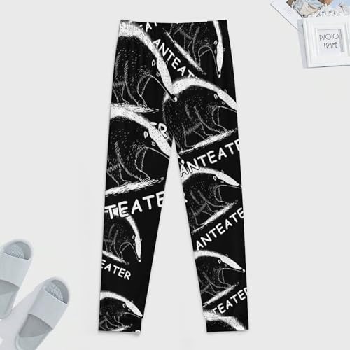 Anteater Black And White Men's Pajama Bottoms Sleep Lounge Soft Comfy Pants Sleepwear4