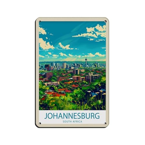 Retro Travel Art Johannesburg South Africa A Tin Sgn Vintage Metal Pub Club Cafe Bar Home Wall Art Decoration Retro 8x12inch(20x30cm)