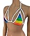Rainbow Triangle Bikini Top LGBT Pride Parade Rave Outfits Skimpy Strappy String Adjustable Swimwear Cage Bikini Bra with Connector Handmade
