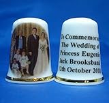 Birchcroft Porcelain China Collectable Thimble - Princess Eugenie Wedding Family Group Box
