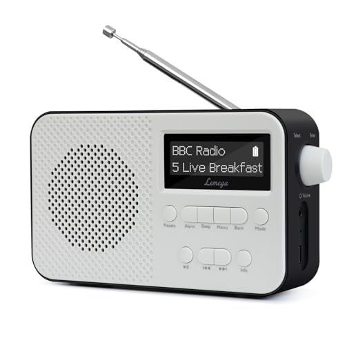 DAB Radio with Bluetooth | Digital Radios Mains and Battery | Rechargeable Battery 15HR Playback | Alarm Clock | FM Radio,40 Presets,Headphone Jack | Bluetooth 5.3 I LEMEGA PR2-Max Black