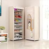 [DUST-PROOF] - Compared with ordinary shoe racks, our shoe cabinets come with dust covers. The dust cover has Velcro on the front, you can roll it up and put it down at any time, and the dust cover ensures that your shoes stay away from dust and stay clean for a long time.