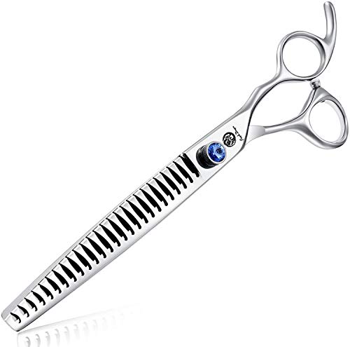 Purple Dragon Pet Dog Cat Grooming Chunker Scissor Shears 8.0 Inch Thinning Scissors With Leather Bag #TOP16