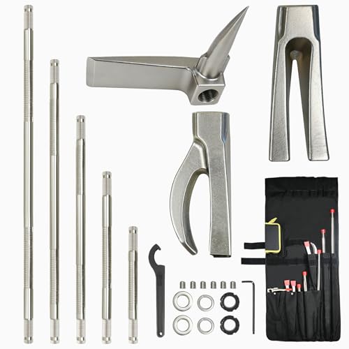 Halligan Bar Set - 12/18/24/30/35" Firefighter Tool - Forged Steel One-Piece Construction | Fork Gap Design