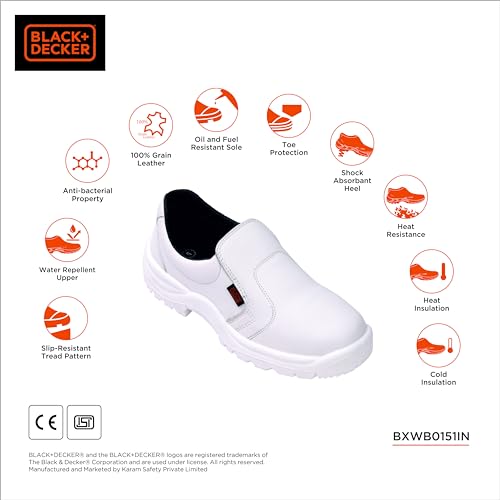 Image of Black+Decker Slip-On Safety Shoes Male Leather Boot