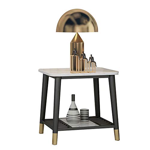 Table d'appoint canapé marbre SENSEN table basse fer meuble de chevet 2 niveaux