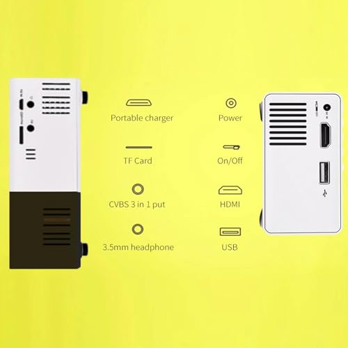 Mini Projector, Full HD 1080P Video Projector, Portable Movie Projector, Home Theater Movie Phone Projector Compatible with Android/iOS/Windows/TV Stick/HDMI/USB, Kids Gift