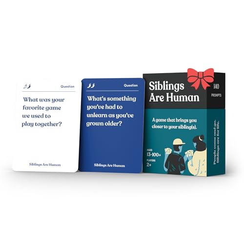 Siblings are Human | 140 Conversation Cards to Help Deepen Sibling Relationships | Card Game for Bonding & Communication | Therapy for Adults