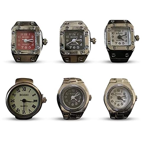 Simple Fashion Punk Vintage Elastic Quartz Finger Watch, Unisex Fashion Round Elastic Ring Watches Retro Creative Couple Titanium Steel Watch With 6 Colors Cover