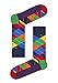Happy Socks 4-Pack Multi-Color Gift Set, colorful and fun, Socks for Men and Women, Navy-White-Blue-Turquoise-Orange (9-11)