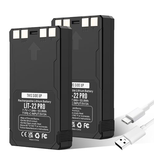 2er Pack ANTIEE LIT-22 Pro Wiederaufladbare Batterien - Ersatzakku für SPYPOINT Trail-Kamera Flex-M/Flex G-36/Flex-PLUS/FLEX-S - 7000mAh 7.7V Lithium-Polymer Akku mit USB-C Ladekabel