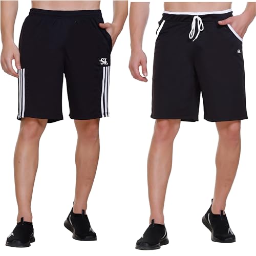 Image of Men's Shorts | Shorts for Men's | Men's Cotton Shorts | Dual Pocket Sleep Shorts - Regular Shorts - Workout, Gym, Running, Sports and Yoga Shorts - Pack of 2
