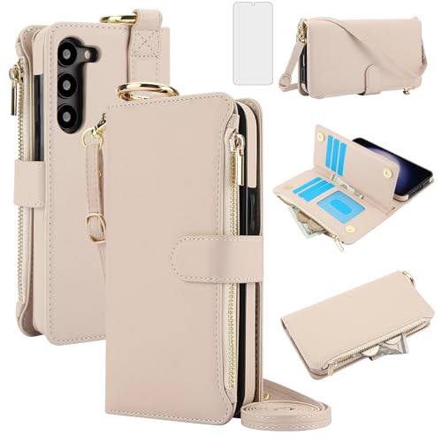 Étui Samsung S25 Plus Asuwish portefeuille zippé protection RFID et écran