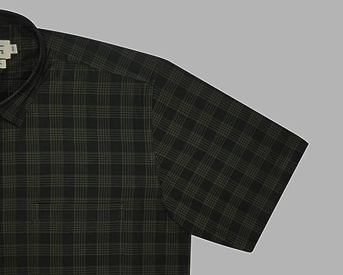 Image of GHPC 100% Cotton Checkered Half Sleeves Regular Fit Formal Shirt for Men